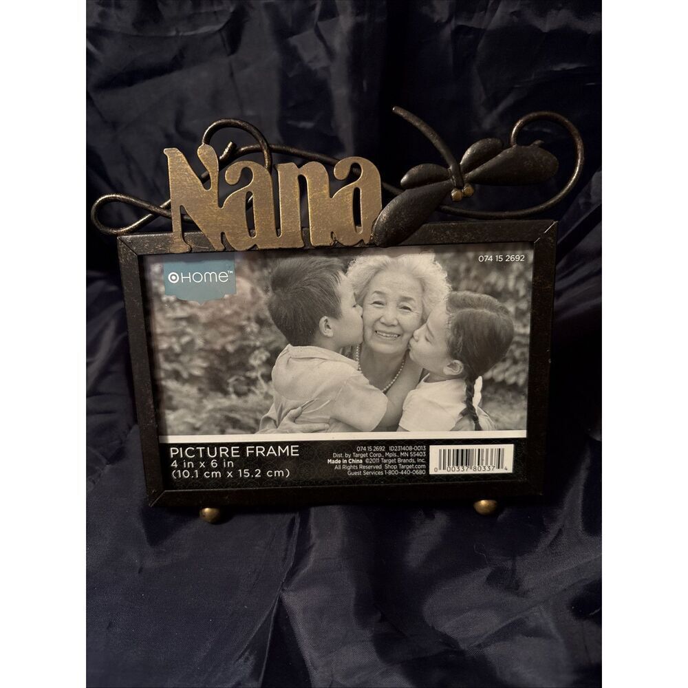 New NANA Metal Picture Frame With A Dragon Fly 4 By 6 - Picture 3 of 3